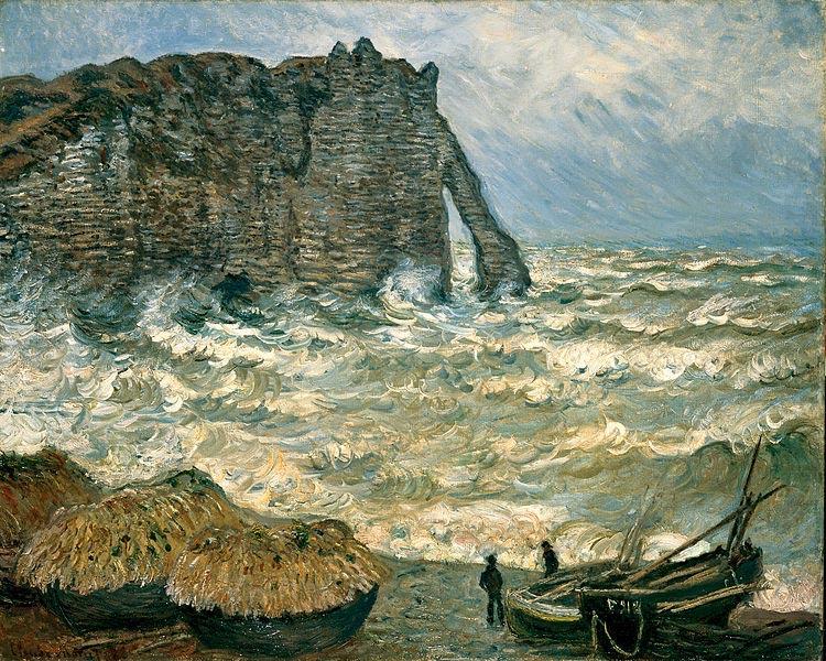 Claude Monet Agitated Sea at Etretat